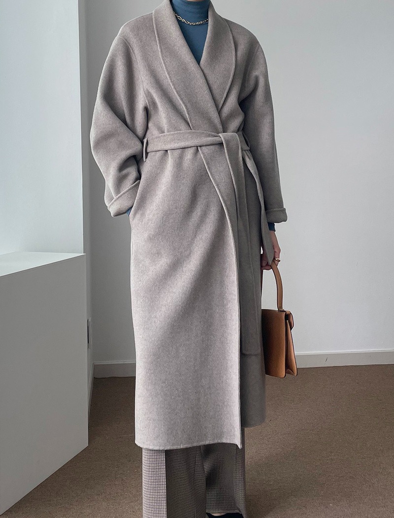[2022년 재진행 | Handmade coat] Long belted coat (Grey)