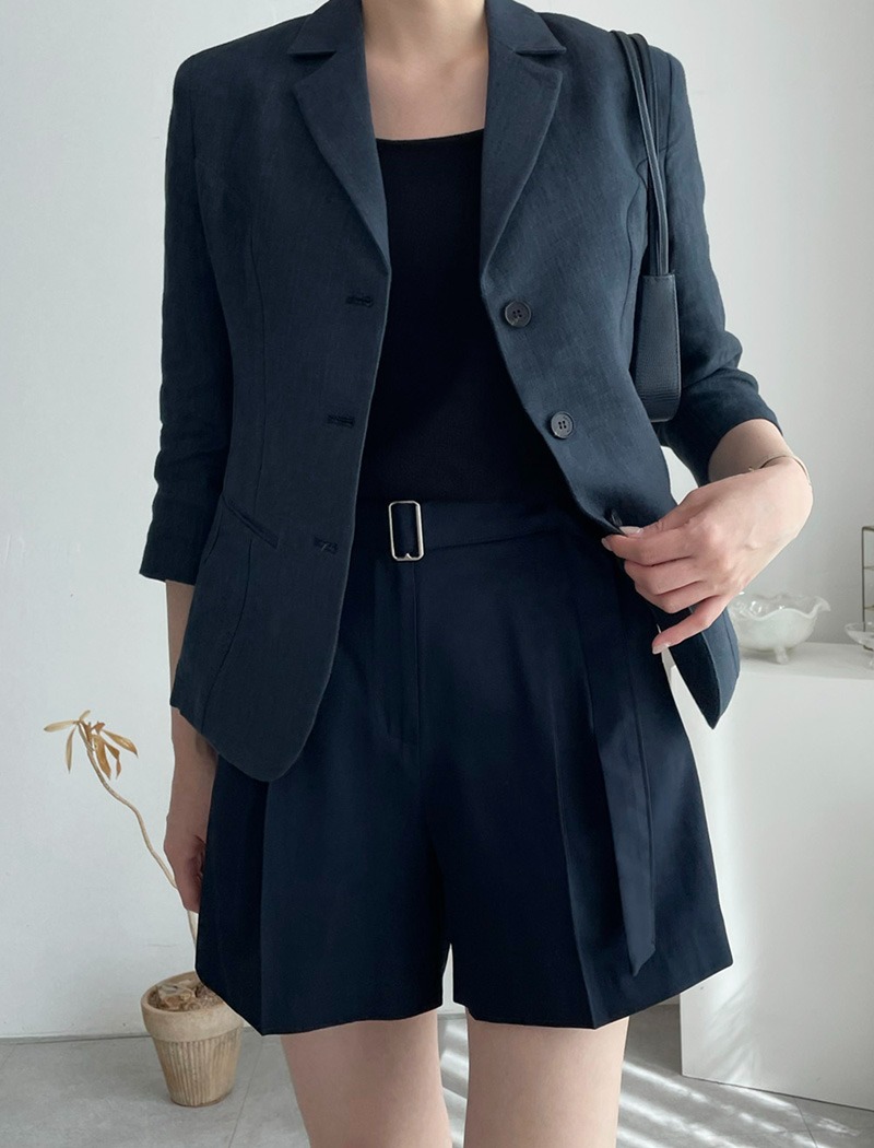 Feminine Linen jacket (100% Linen | 네이비)