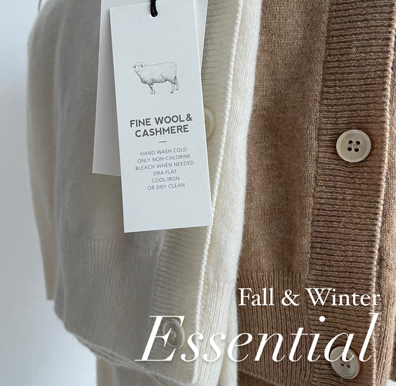 Fine wool &amp; Cashmere Cardigan (2color)