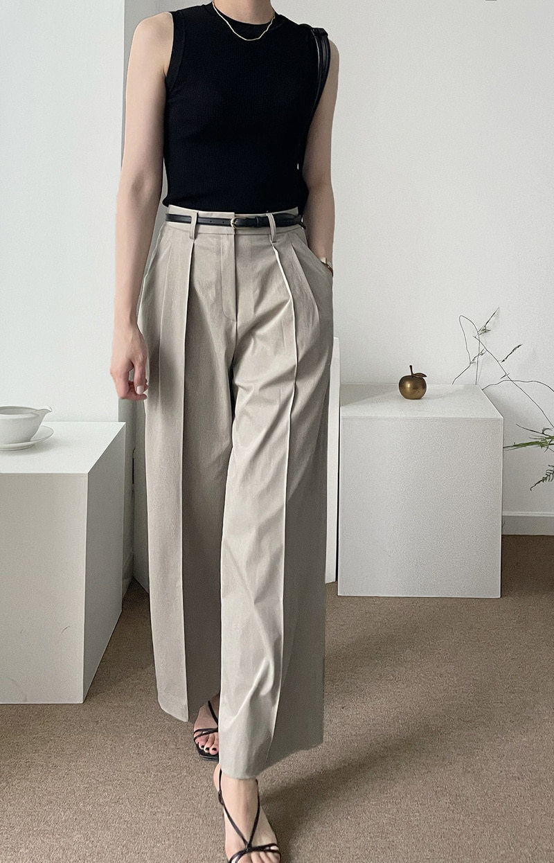 Tuck point pants  (2color)