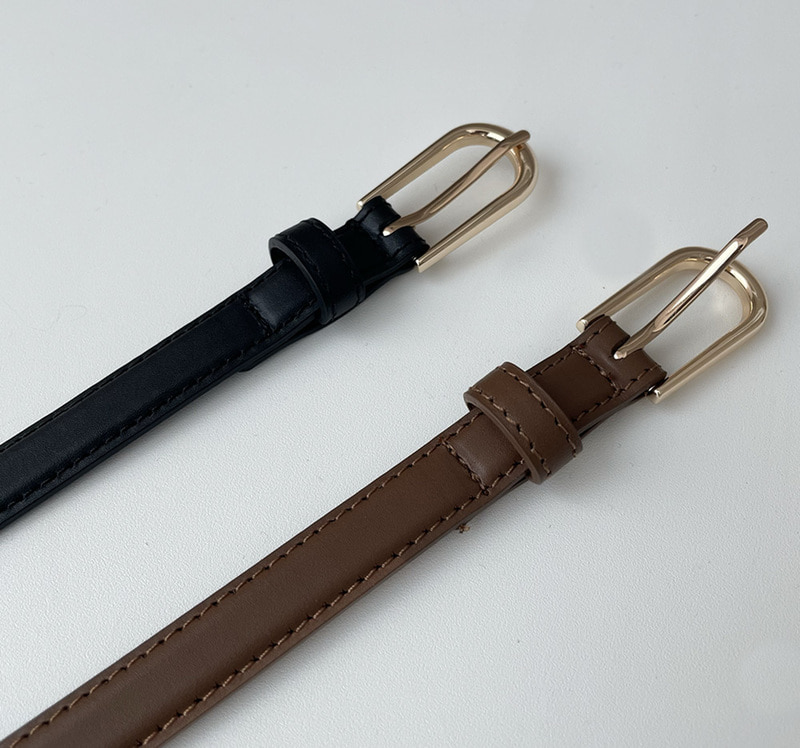 [브라운 바로배송] leather stitch belt (소가죽 | 2color)