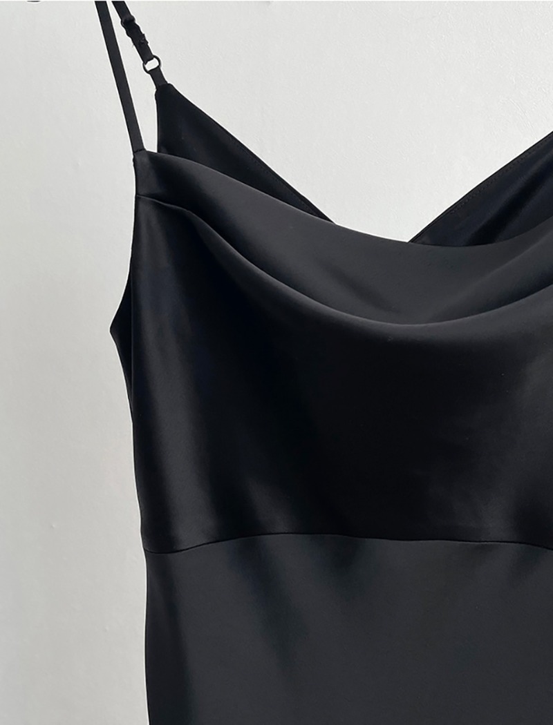 [4월 6일 재입고 예정 | Torisyang Made] Silhouette satin dress _ Black