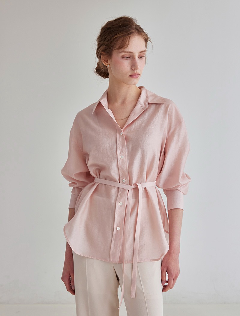 [뉴컬러 05.21 PM 6:00 오픈] Siena shirt blouse_Pink (벨트 세트, 2-way 착용)