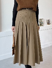 Pleated skirt _ camel beige