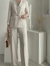 [Torisyang Made] Straight trousers_Light beige (Fabric from Japan | 셋업 가능한 제품)