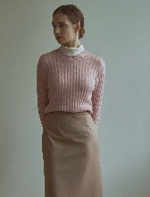 Soft Mohair cable knit top (핑크, 그레이 2컬러)