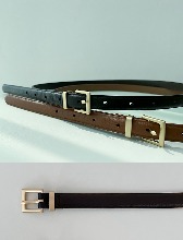 [바로배송] Point leather belt (양가죽 | 2 color)