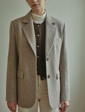 [Torisyang MADE] Classic oversized blazer _ greyish beige (Premium virgin wool)