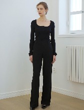 [Torisyang Made] Semi wide trousers_Black (Fabric from Japan)